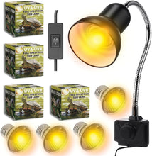 Carica l'immagine nel visualizzatore di Gallery, Kit 4 bombillas UVB 3.0 25W y 50W + Portalámparas